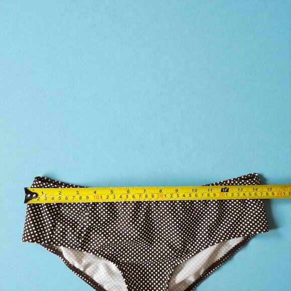 VTG Off the Coast Brown Polka Dot Bikini Bottom – Size 11 High Waist Retro Swim - Picture 5 of 8